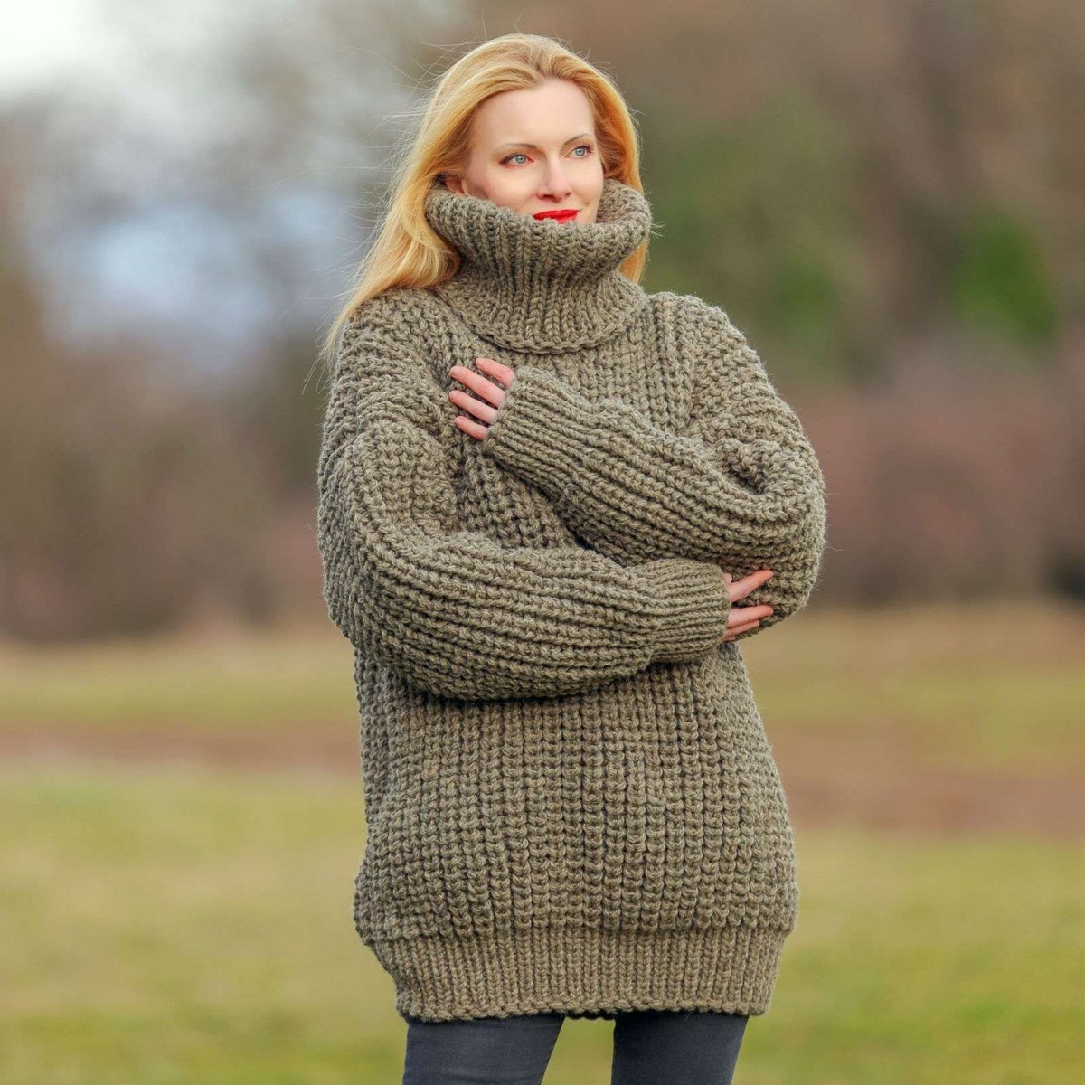 Thick Brown Wool Sweater